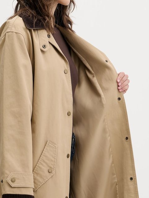 Abercrombie & Fitch płaszcz kolor beżowy KI144-5303-415