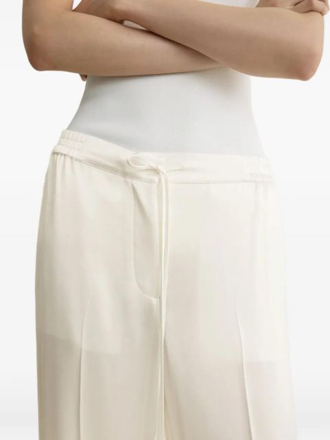 TOTEME drawstring silk trousers - White