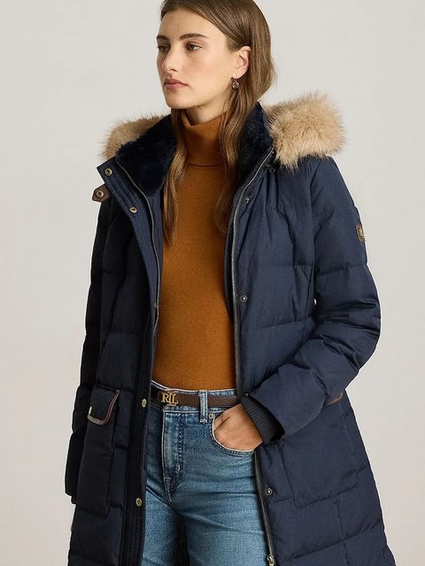 Lauren Ralph Lauren kurtka puchowa kolor granatowy przejściowa 297P04092 - zdjęcie produktu nr 2