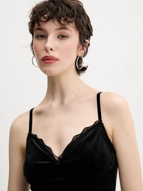 Juicy Couture sukienka welurowa JUICY HIBISCUS CRYSTAL