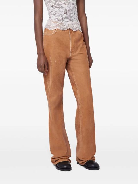 Rabanne contrast-stitching straight trousers - Brown