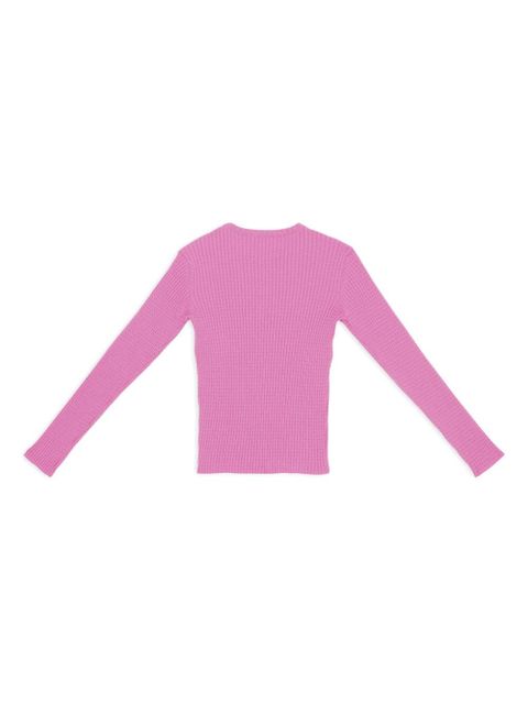 Balenciaga round-neck waffle-knit jumper - Pink