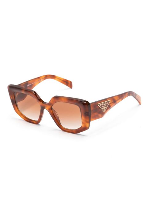 Prada Eyewear triangle-logo sunglasses - Brown