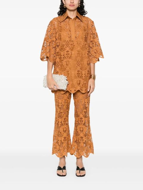 ZIMMERMANN Coco Lace flared trousers - Brown - zdjęcie produktu nr 2