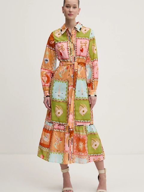 Never Fully Dressed sukienka z domieszką lnu