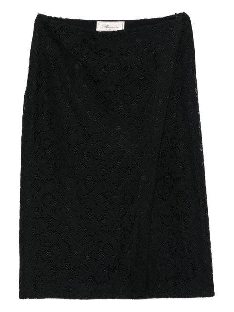 Blumarine lace-floral midi skirt - Black - zdjęcie produktu nr 1