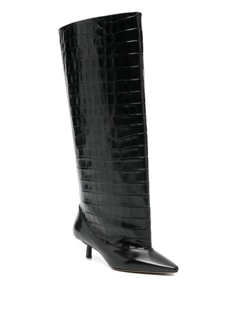 Jacquemus 45mm croc-embossed boots - Black - zdjęcie produktu nr 2