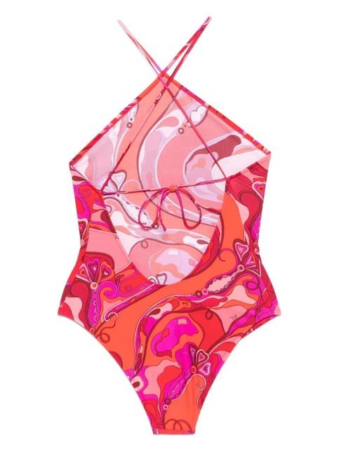 PUCCI Orchidee-print swimsuit - Red
