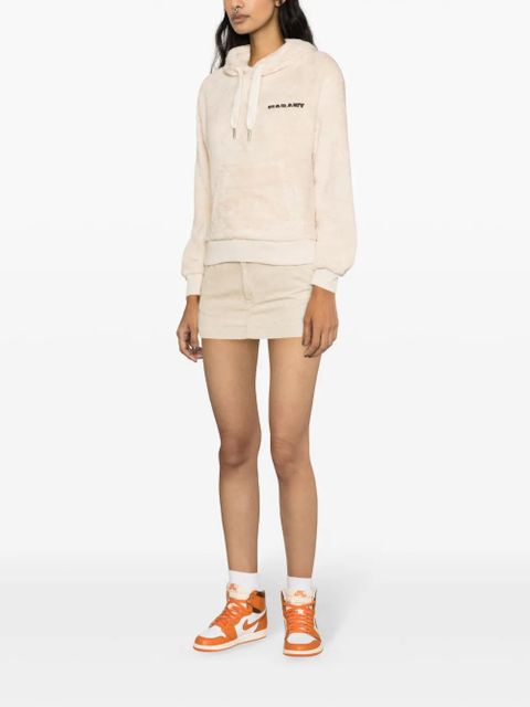 MARANT ÉTOILE Maeva logo-embroidered fleece hoodie - Neutrals
