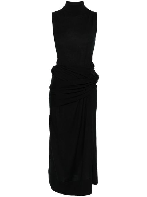 TOTEME draped midi dress - Black - zdjęcie produktu nr 1