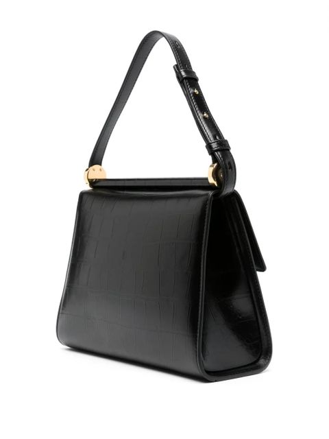 Jil Sander logo-print shoulder bag - Black