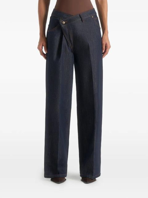 Manière De Voir Astrid wrap-over straight-leg jeans - Blue - zdjęcie produktu nr 1