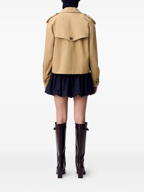 Claudie Pierlot cropped trench jacket - Neutrals