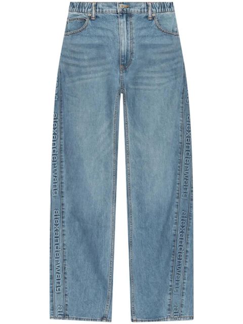 Alexander Wang logo-embossed boyfriend jeans - Blue - zdjęcie produktu nr 1