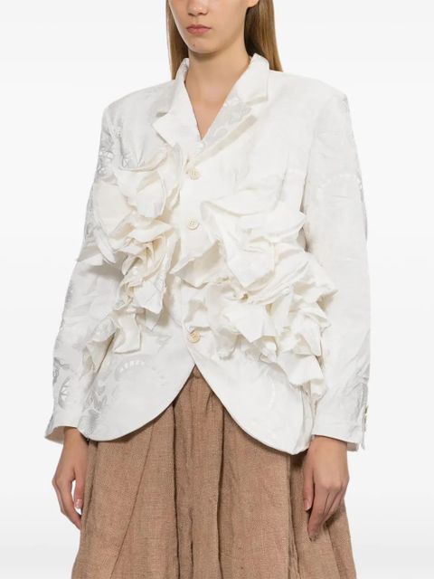 Comme Des Garçons ruffled blazer - White