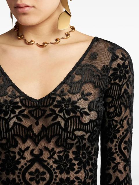 ETRO paisley velvet dress - Black - zdjęcie produktu nr 2