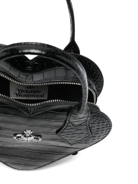 Vivienne Westwood heart-shape embossed tote bag - Black