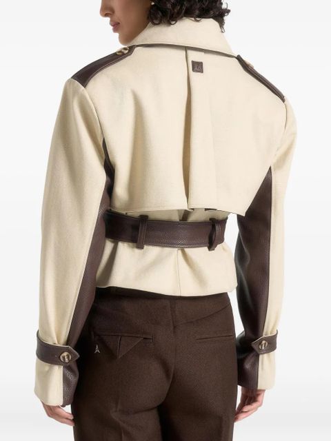 Manière De Voir Lelia lapel belted jacket - Neutrals