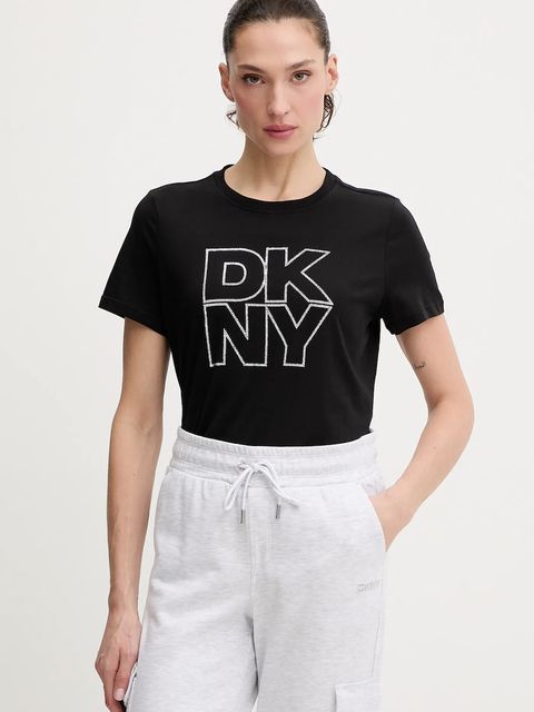 Dkny t-shirt bawełniany damski kolor czarny DP6T1533 - zdjęcie produktu nr 1