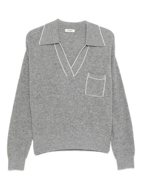 SANDRO polo-collar patch-pocket jumper - Grey - zdjęcie produktu nr 1