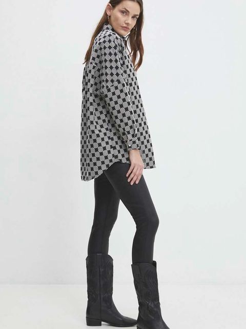 Answear.LAB koszula damska kolor czarny relaxed z kołnierzykiem klasycznym