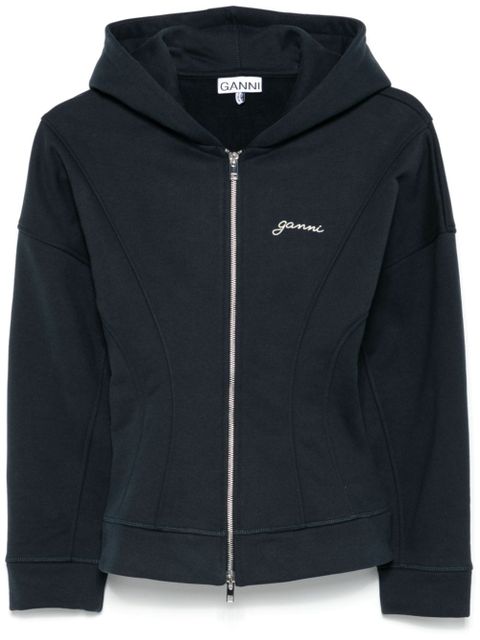 GANNI embroidered-logo jacket - Blue - zdjęcie produktu nr 1