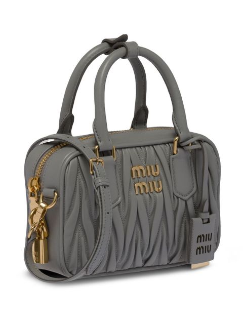 Miu Miu matelassé nappa leather mini bag - Grey