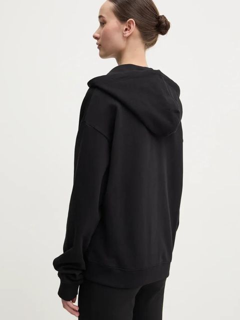 HUGO bluza bawełniana damska kolor czarny z kapturem gładka 50535240