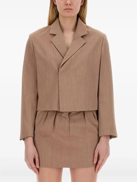 Alysi checked cropped jacket - Brown - zdjęcie produktu nr 1