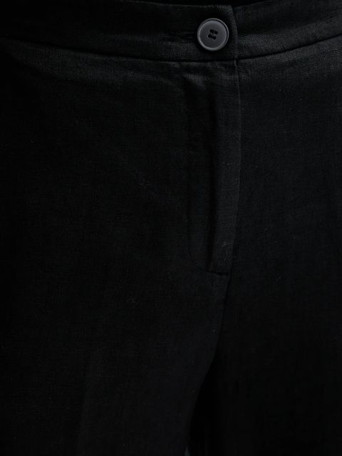 United Colors of Benetton spodnie lniane damskie kolor czarny proste high waist 4AGHDF08M