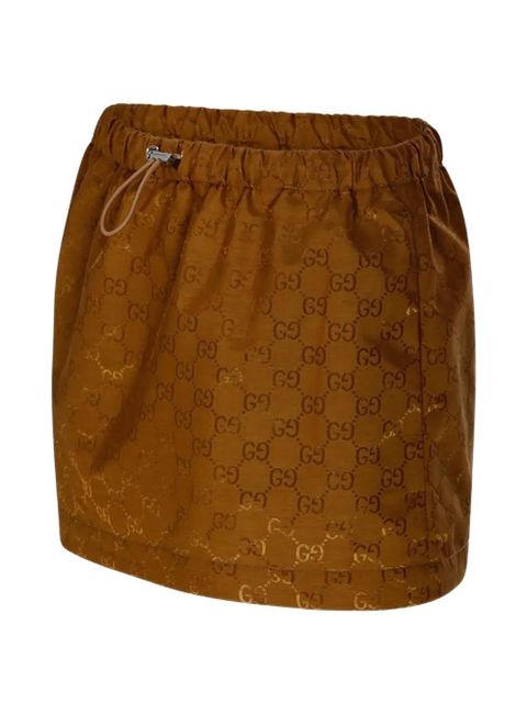 Gucci monogram elasticated mini skirt - Brown