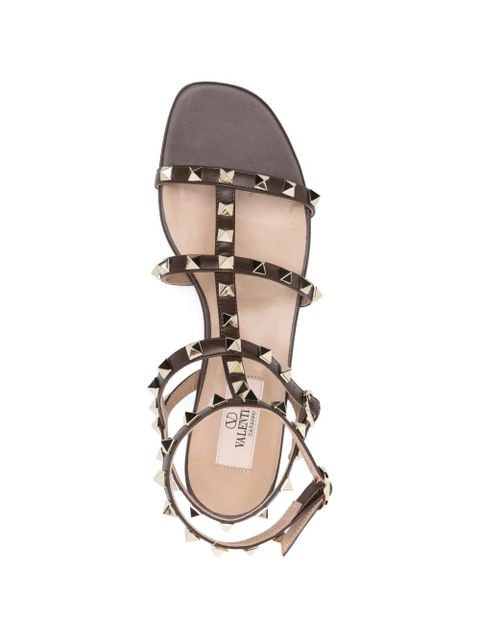 Valentino Garavani studded flat sandals - Brown