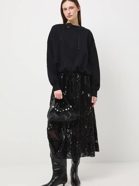 Medicine spódnica kolor czarny maxi rozkloszowana - zdjęcie produktu nr 1