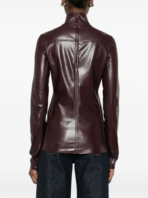 Rabanne funnel-neck long-sleeve top - Purple