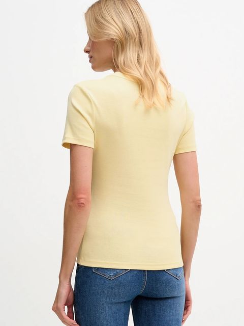 Tommy Hilfiger t-shirt bawełniany damski kolor żółty WW0WW40587