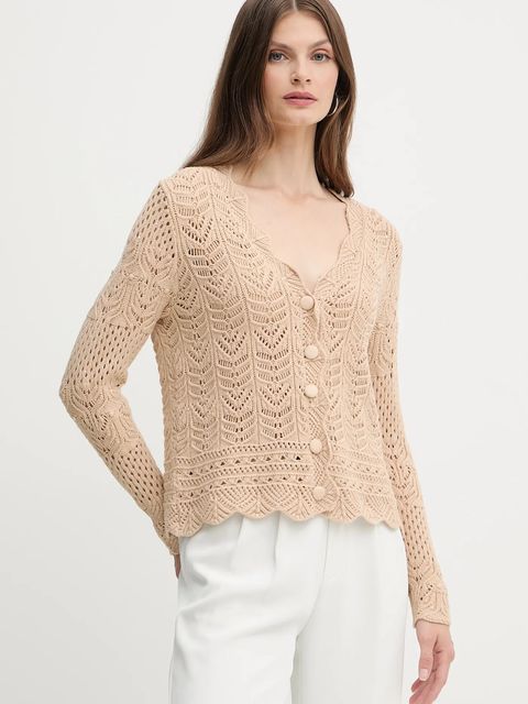 Fracomina kardigan damski kolor beżowy ciepły FS25WT8016K53801 - zdjęcie produktu nr 1