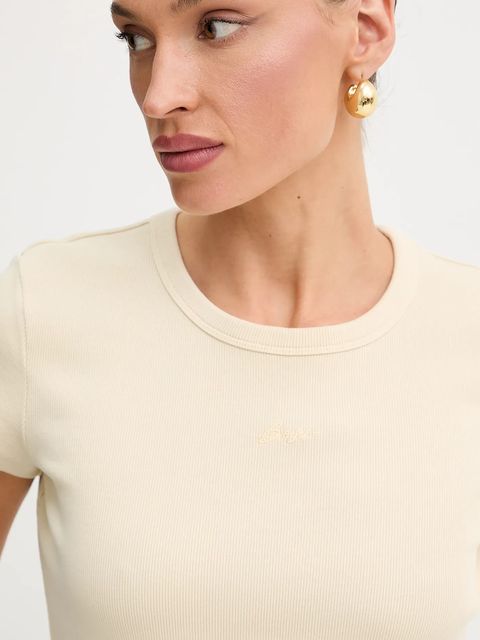 BOSS Orange t-shirt damski kolor beżowy odkryte plecy 50536871