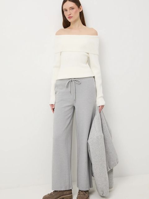 Medicine spodnie dresowe damskie kolor szary melanżowe