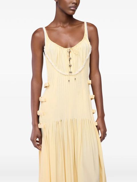 Rabanne lace-trim midi dress - Yellow