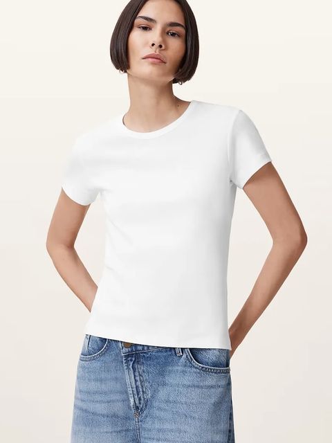 AllSaints t-shirt bawełniany STEVIE damski kolor biały W194JA - zdjęcie produktu nr 1