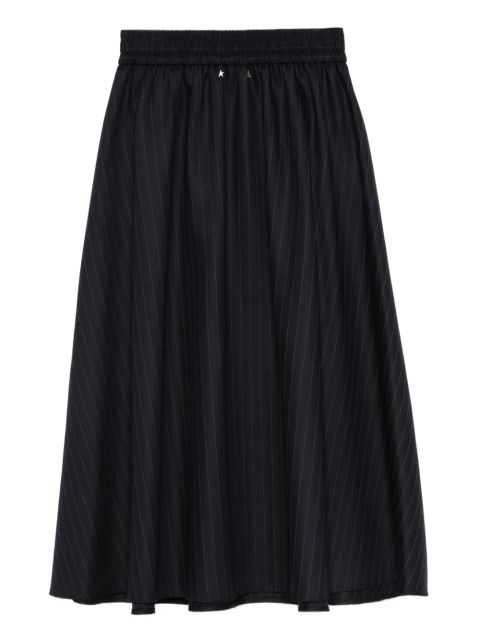 Golden Goose pinstriped logo-detail skirt - Blue