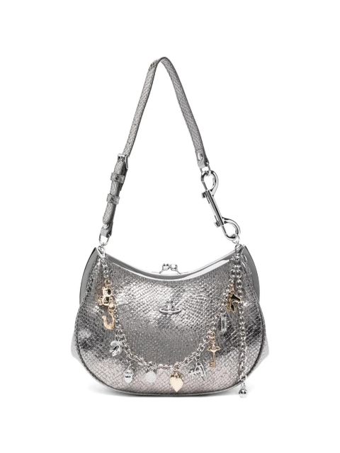 Vivienne Westwood python-embossed leather shoulder bag - Silver - zdjęcie produktu nr 1