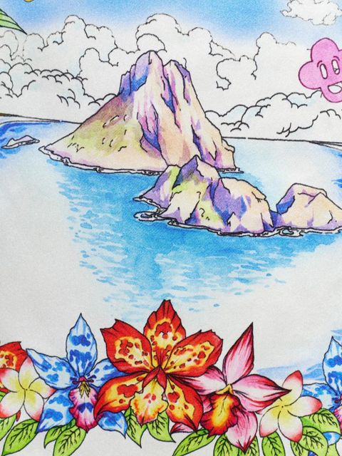 Casablanca Better Days graphic-print silk mini skirt - White