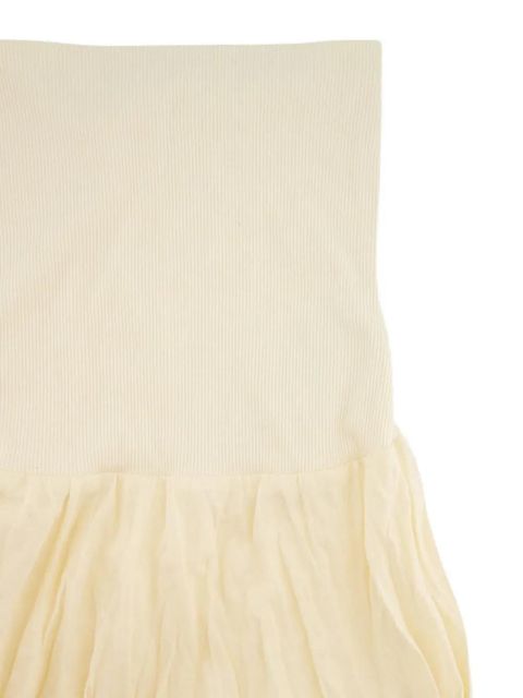 Johanna Ortiz ribbed-waist pleated maxi skirt - White