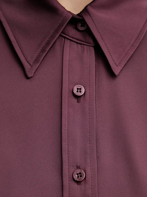 Guess koszula CONCETTA damska kolor bordowy regular z kołnierzykiem klasycznym W5YH03 WF1T2