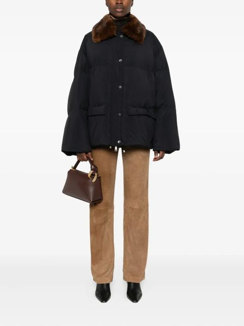 Nanushka faux-fur collar padded jacket - Black