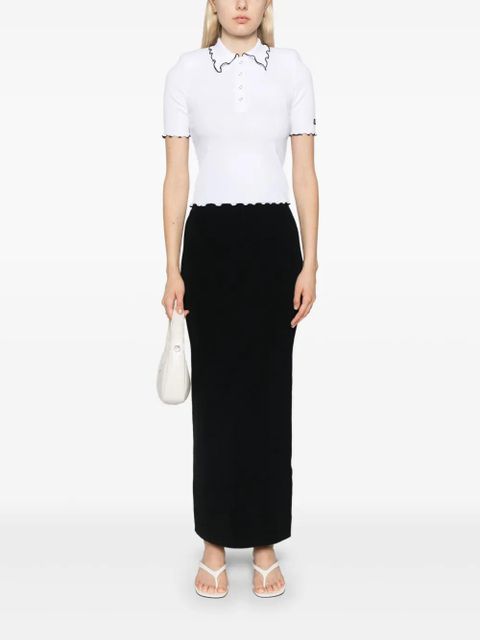 ROTATE BIRGER CHRISTENSEN ribbed polo top - White