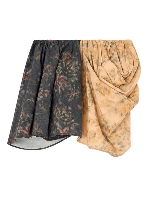 GANNI printed draped mini skirt - Yellow - zdjęcie produktu nr 1