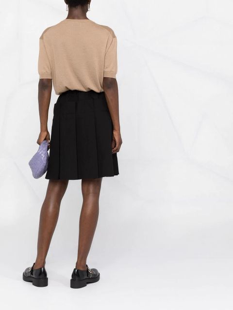 Prada embroidered-logo knit top - Brown