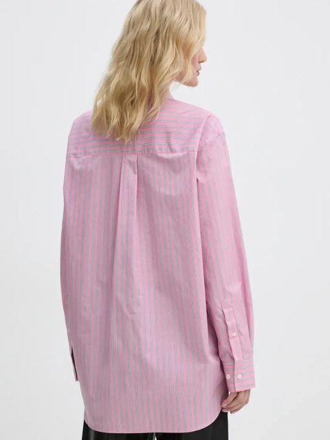 Samsoe Samsoe koszula bawełniana SALOVA damska kolor różowy relaxed z kołnierzykiem klasycznym F24300064